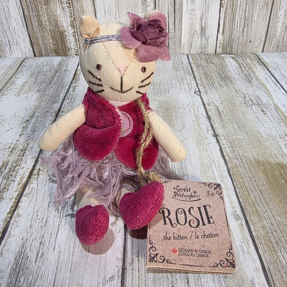 Great Pretenders Rosie the Kitten Mauve Velvet Tutu Plush Doll New with Tags